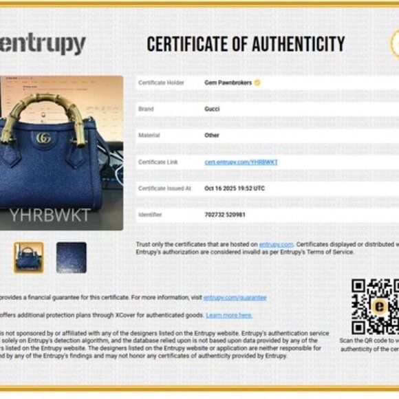 GUCCI Diana NM Bamboo Handle Tote Leather Mini - Blue - Picture 13 of 13